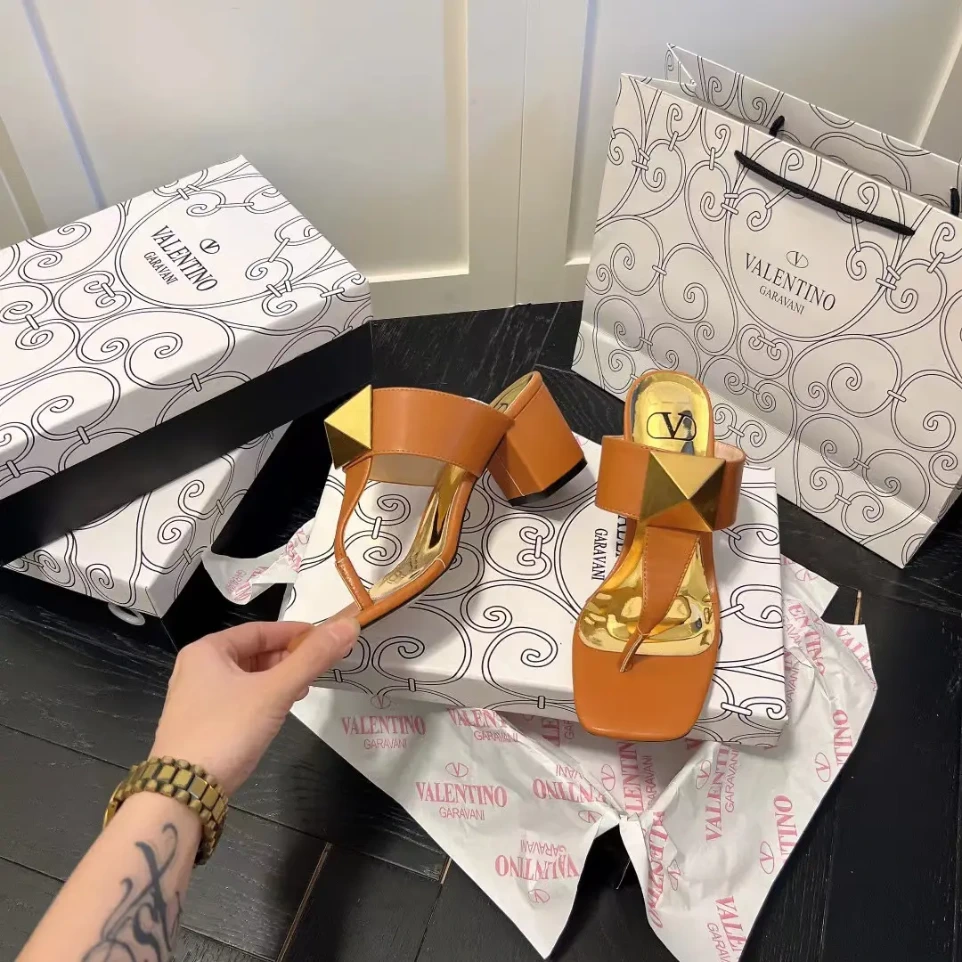 Valentino Brown Block Heel