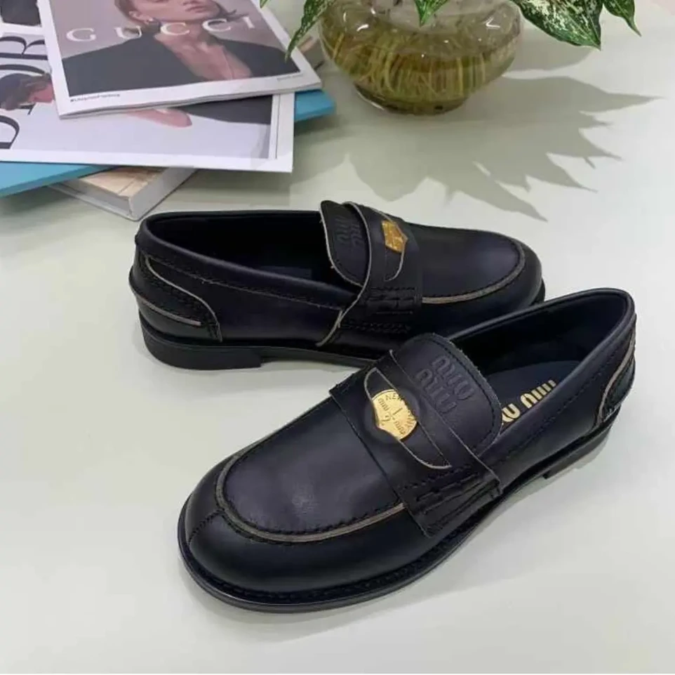 Miu Miu Black Penny Loafer (40)