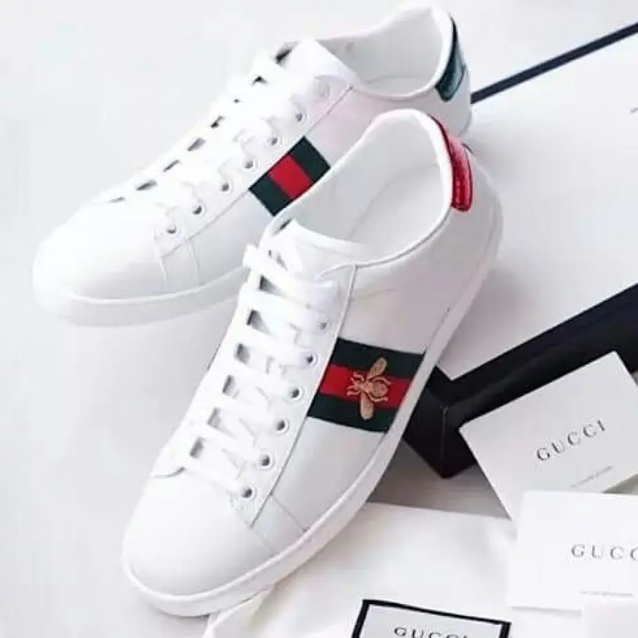 Gucci Bee Premium Quality White Sneaker Unisex Casual Shoes (42)