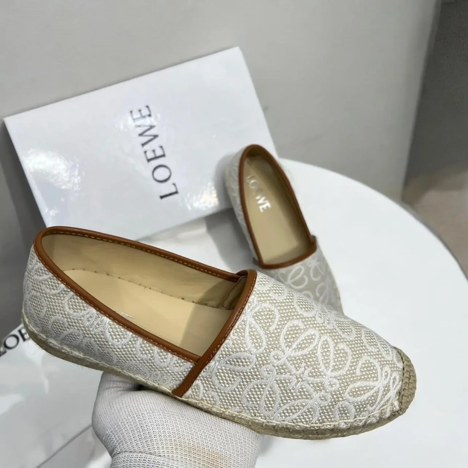 Loewe Beige Canvas Espadrilles For Women
