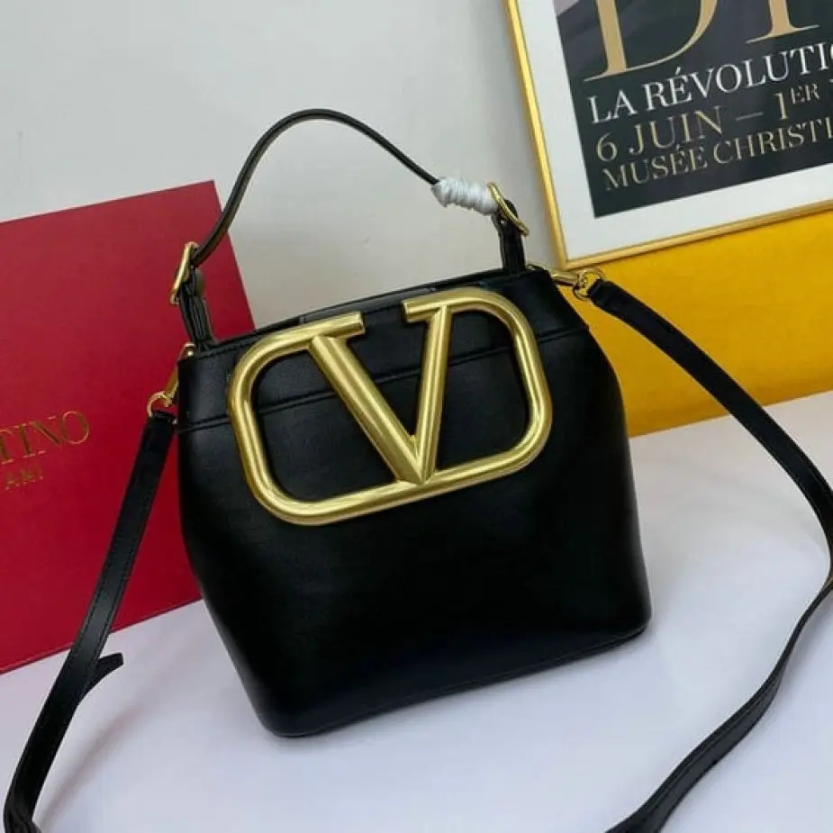 Valentino Supervee Black Handbag (With Box)