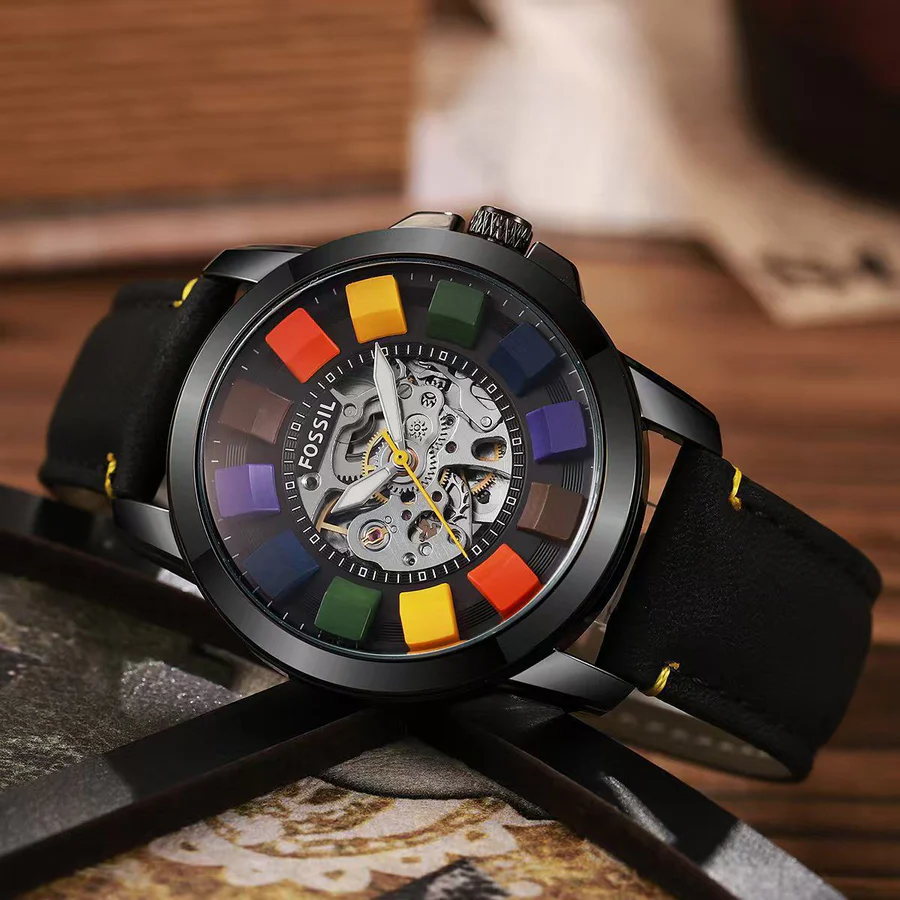 Fossil Automatic Skeleton Watch for Men (Black)