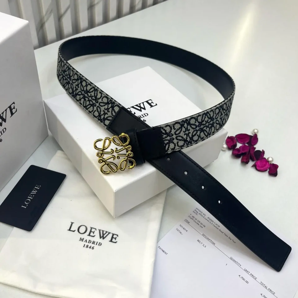 Loewe Anagram Jacquard Grey Unisex Belt