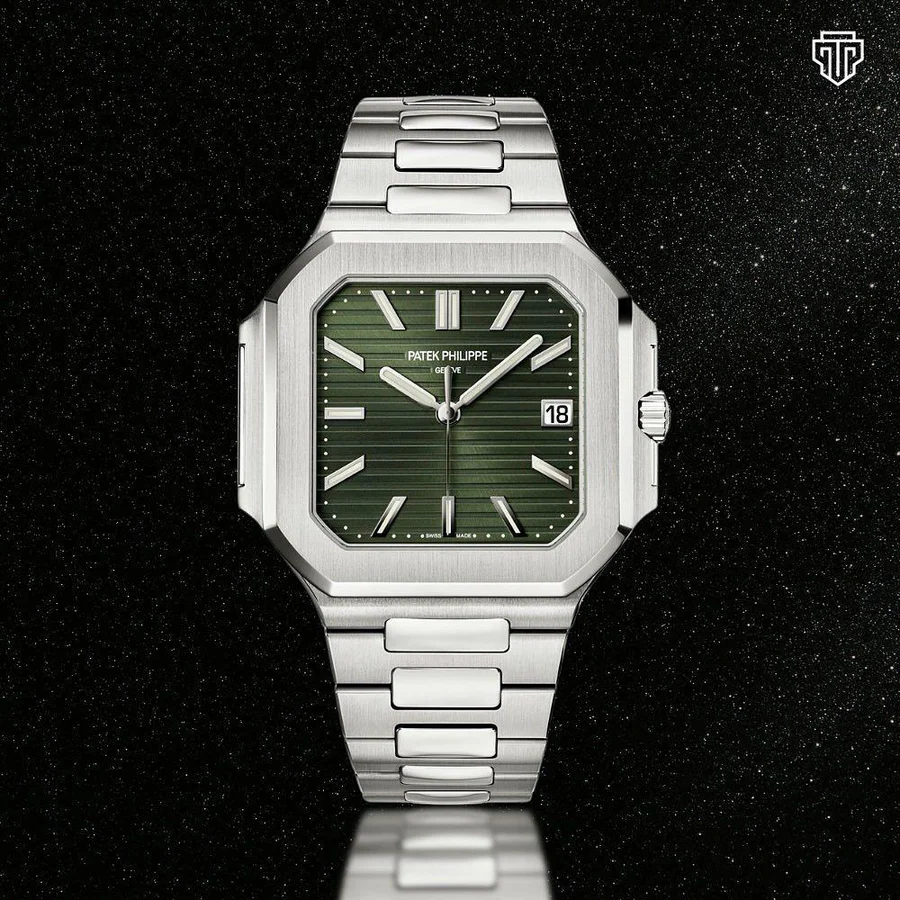 Patek Philippe Automatic Watch – Olive Green Dial Edition