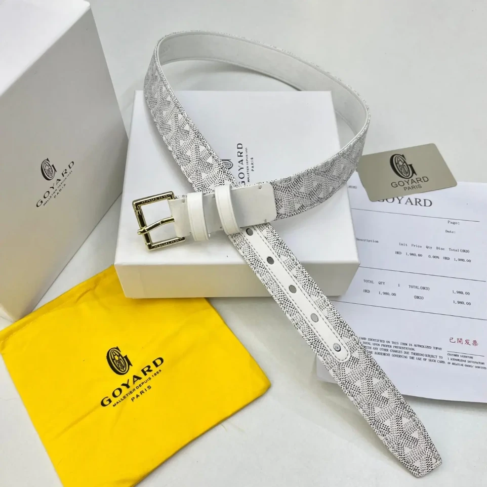 Goyard White Monogram Belt (100)