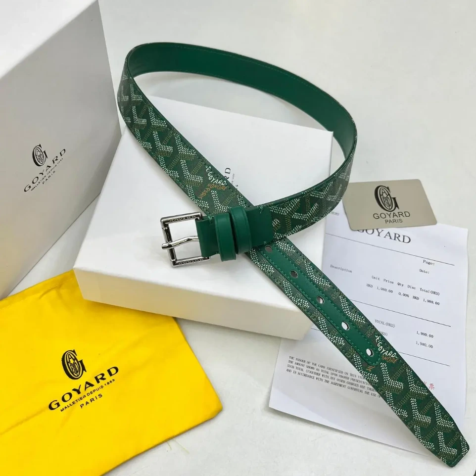 Goyard Green Monogram Belt (105)