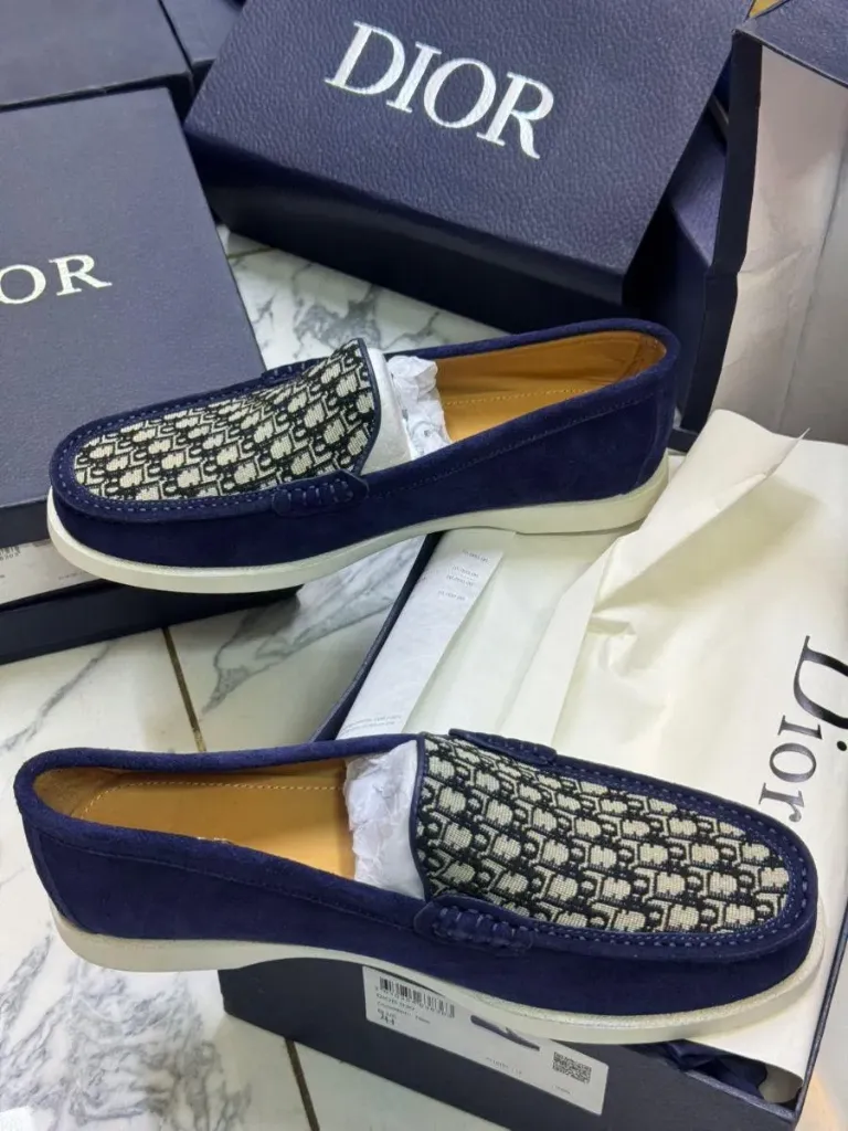 Dior Premium Loafers for Men (Blue White, 7)