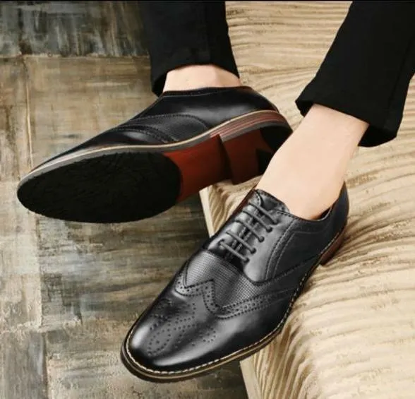Brogue Formal Shoes for Men (Black, 7)