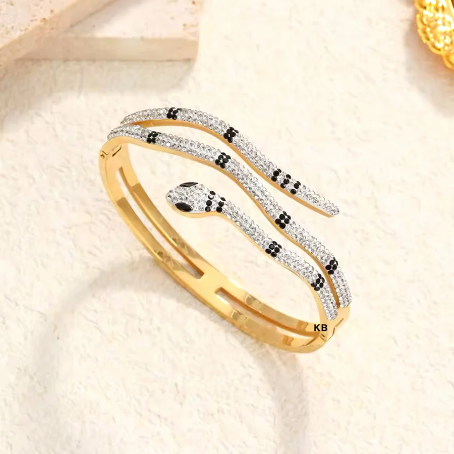 bvlgari Premium Serpent Cuff Bangle (Silver)