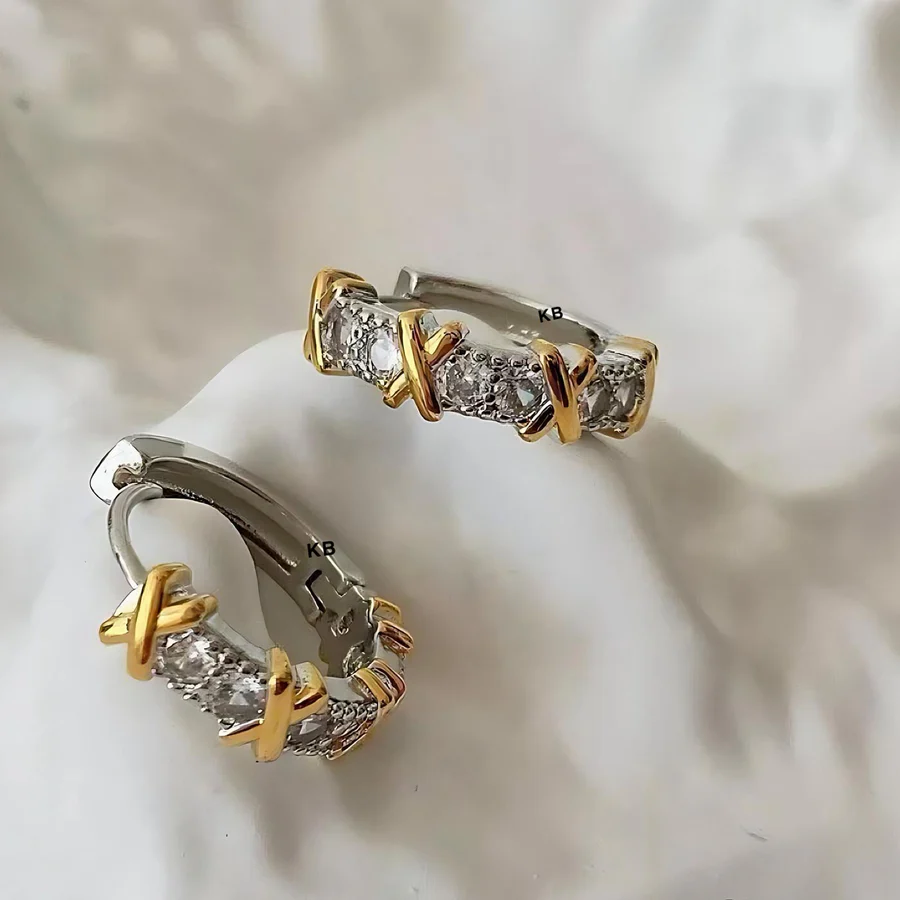Tiffany Twelve Stone Narrow Earrings with Diamonds