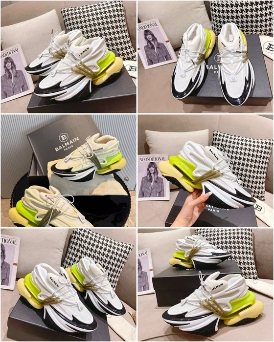 Balmain Unicorn Low Top Sneaker White/Green (41)