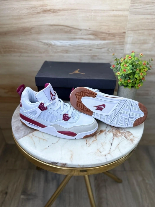 AIR JORDANS RETRO 4 SAPHIRE LUEXRY RED WHITE REPLICA SHOES FOR MENS (40)