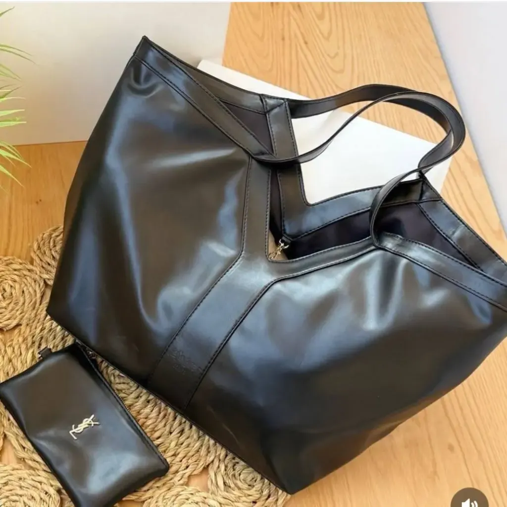 Ysl Y Black Large Tote (Black)