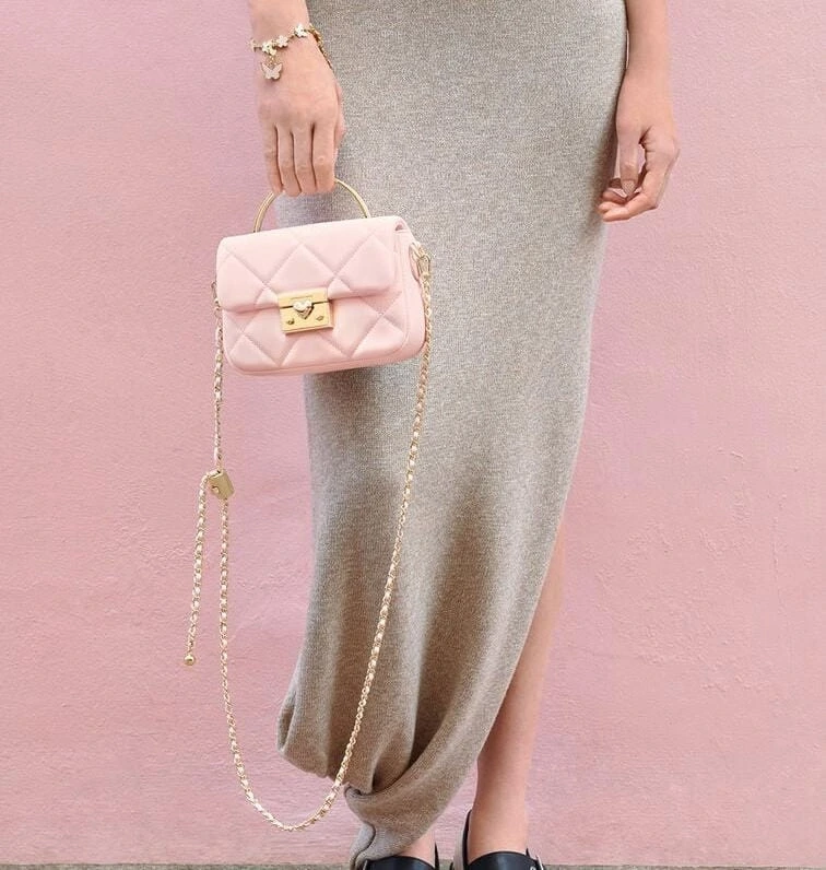 Luxury Quilted CK Mini Top Handle Bag