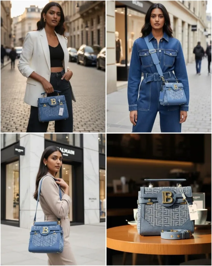 Balmain Women Bbuzz Canvas & Leather Bag