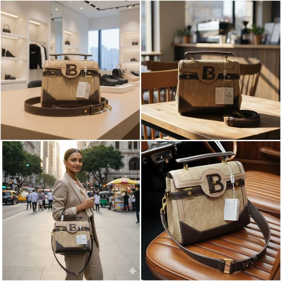 Balmain Women Bbuzz Canvas & Leather Bag