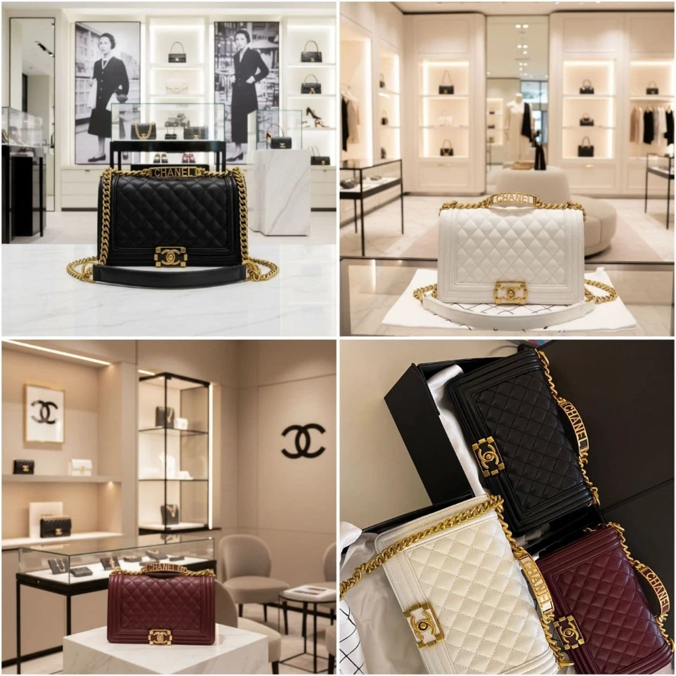 Chanel leBoy with Top Handle High Quality Leather Bag (Black)