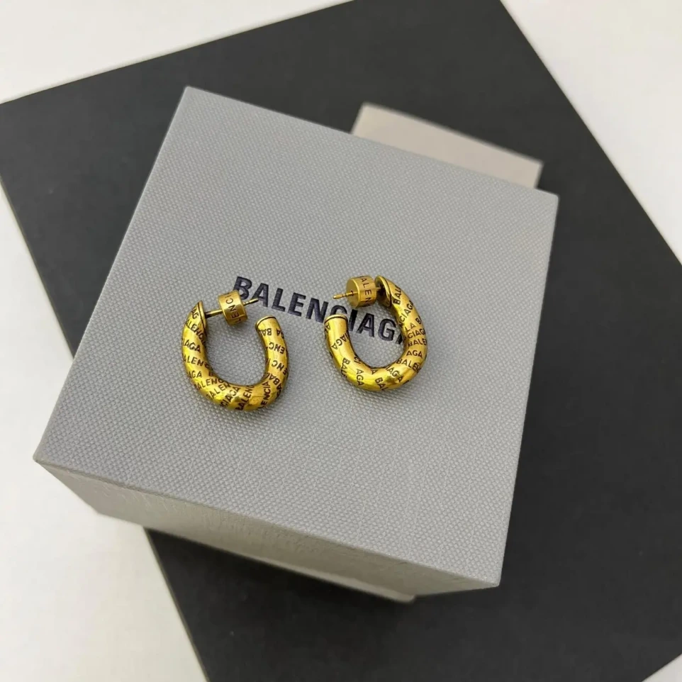 Balenciaga Monogram Hoop Earring