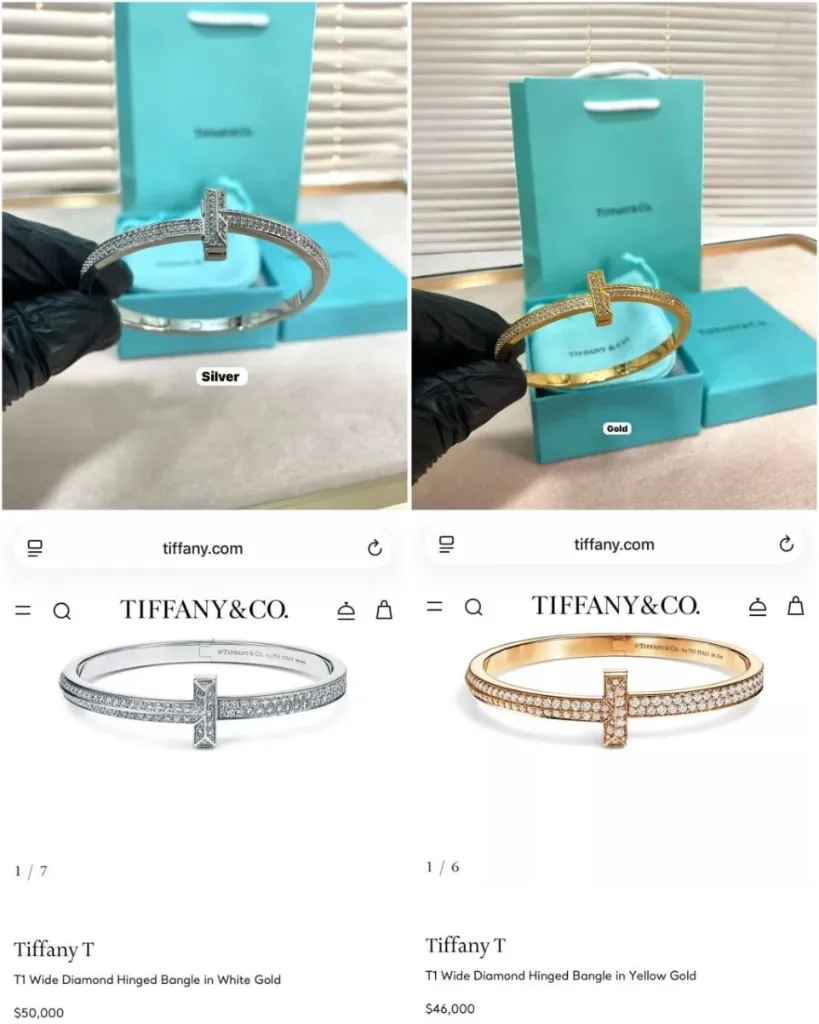 TIFFANY T1 WIDE DIAMONDS HINGED BRACELET (Golden)