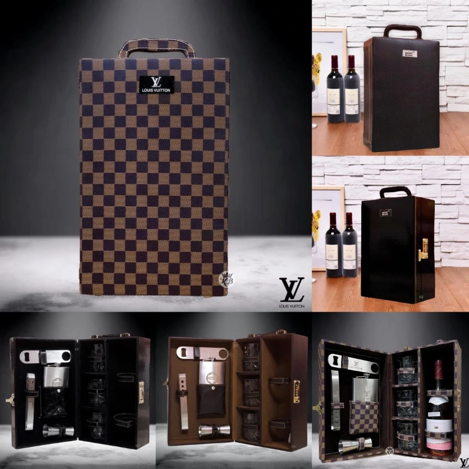 Mini Bar Set of 3 GLASS WISKEY CASE (Louis Votton)