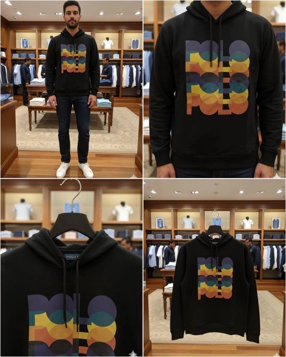 RALPH LAUREN PREMIUM QUALITY HOODIE (Black, L-40)
