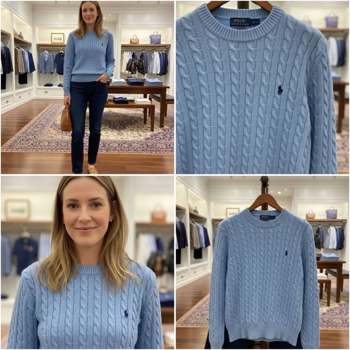 RALPH LAUREN CABLE KNIT PULLOVER (M 32-34)