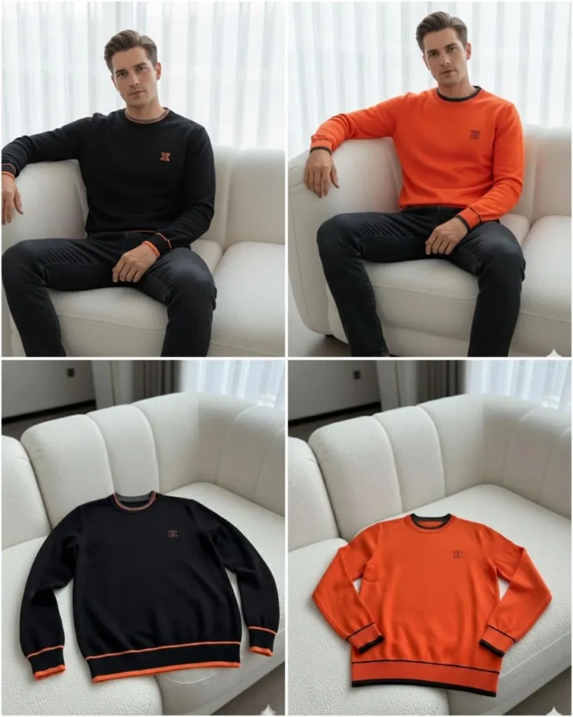 HERMES HIGH END AUTHENTIC QUALITY PULLOVERS (L-40, Black)