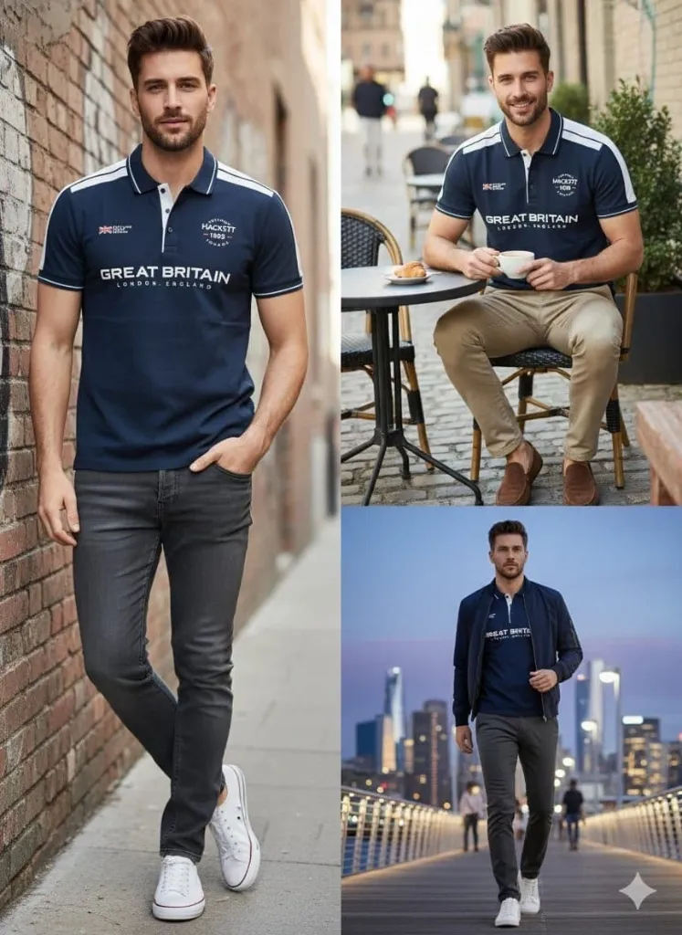 HACKETT MERCERISED PIQUE POLO TSHIRT (L-40)