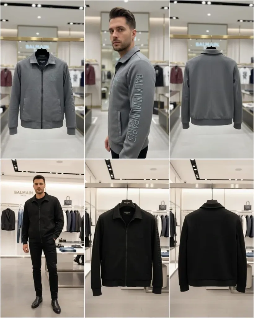 BALMAIN ZIPPER PREMIUM QUALITY JACKET Black (XL-42)