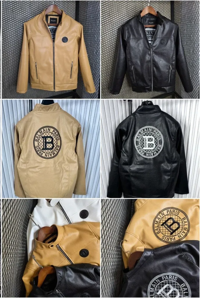 BALMAIN* IMPORTED EXCLUSIVE HIGH END LEATHER JACKET* (L-40)