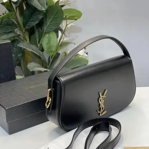 YSL Black Sunset Medium Handbag (With Box)