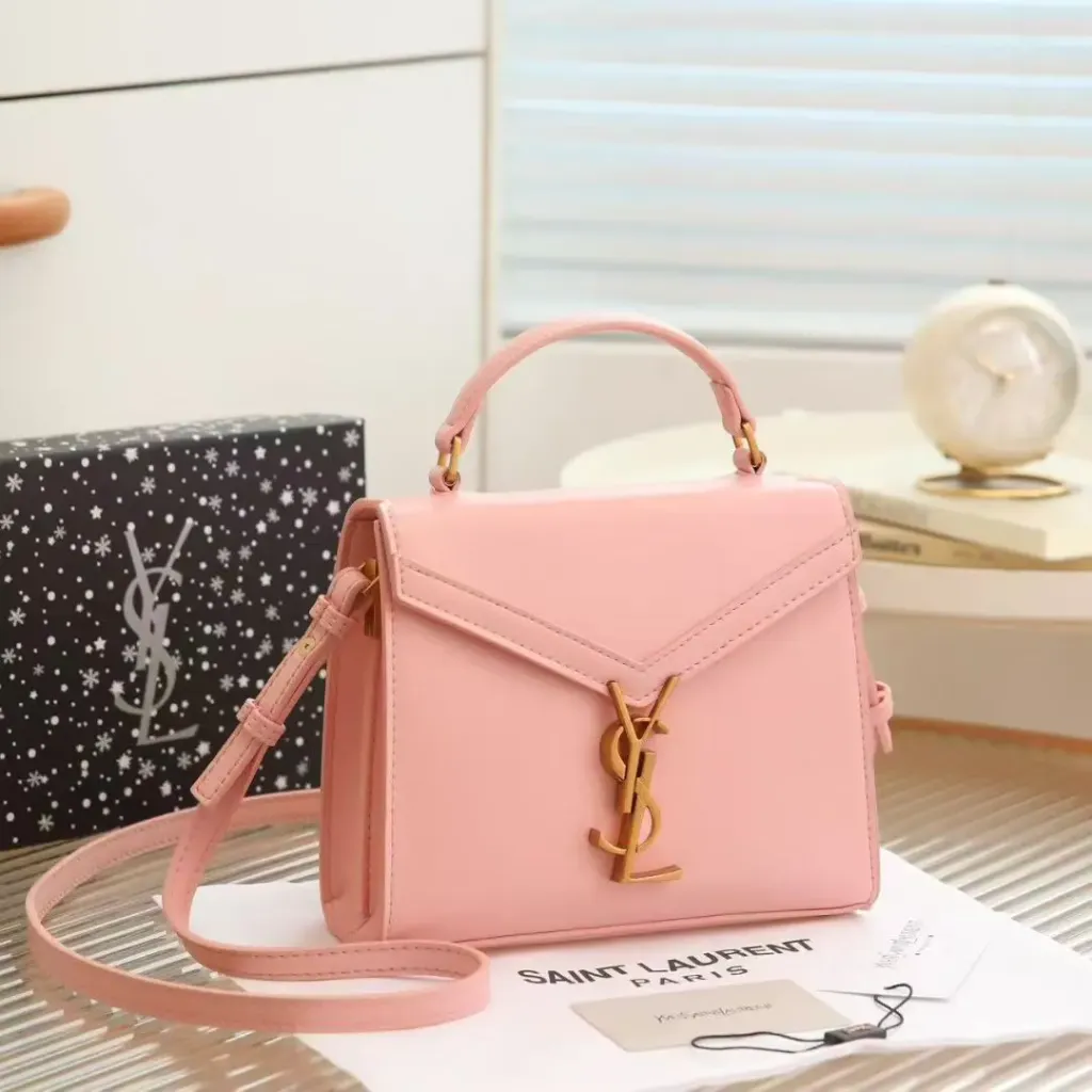 YSL Cassandra Top Handle Small Hand Bag (With Box) (Pink)
