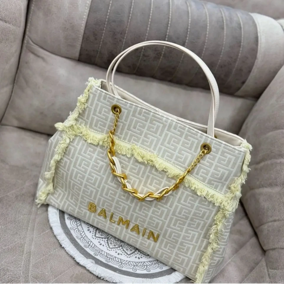 Balmain 1945 Embossed Tote Bag