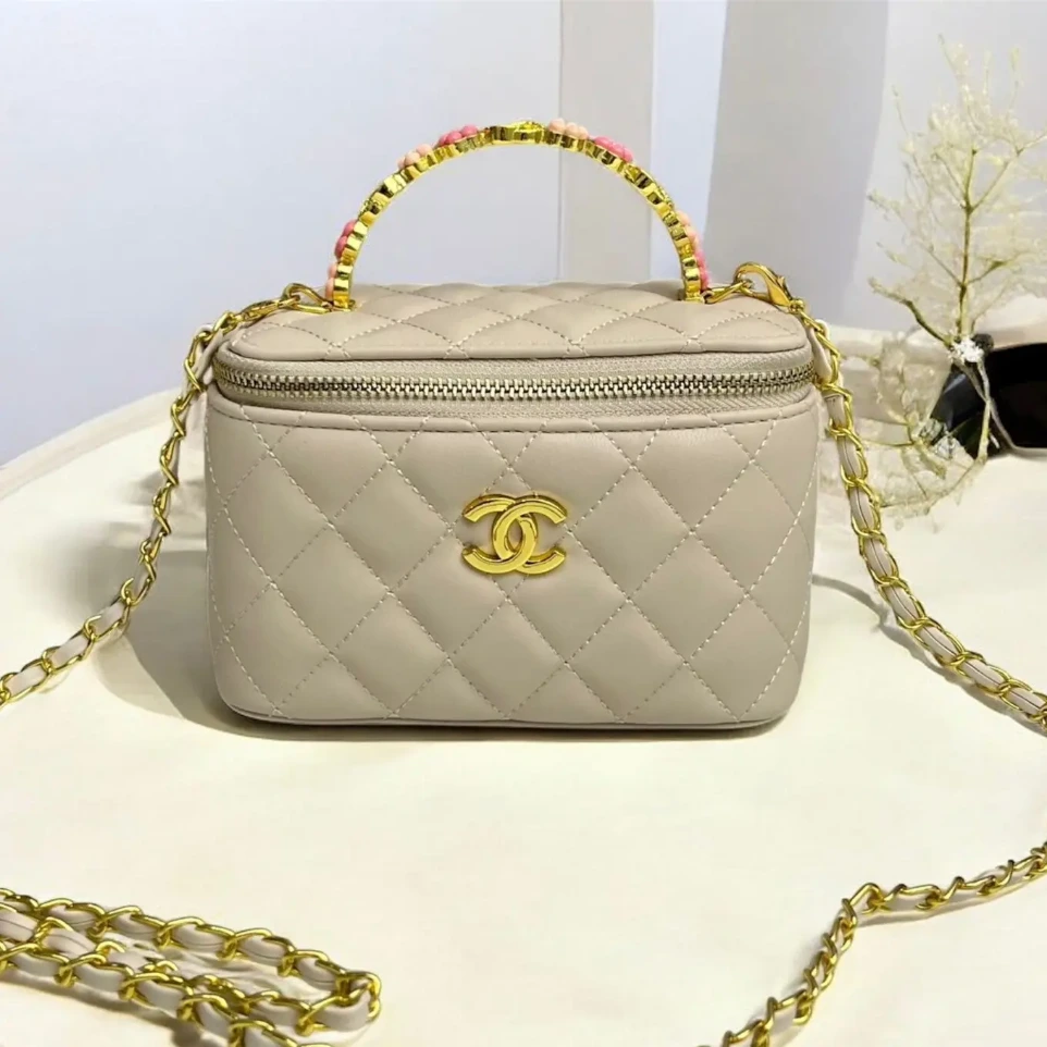Chanel Beige Color Vanity Case Sling Bag (With Box)