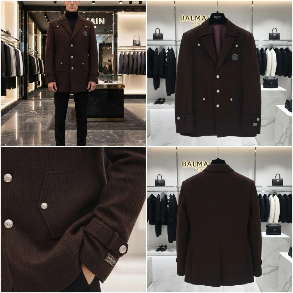 BALMAIN IMPORTED LYCRA FABRIC BLAZERS (42)