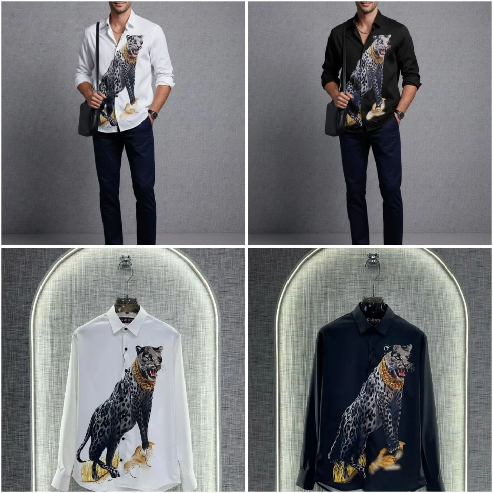 GUCCI PREMIUM QUALITY SHIRTS (Black, M)