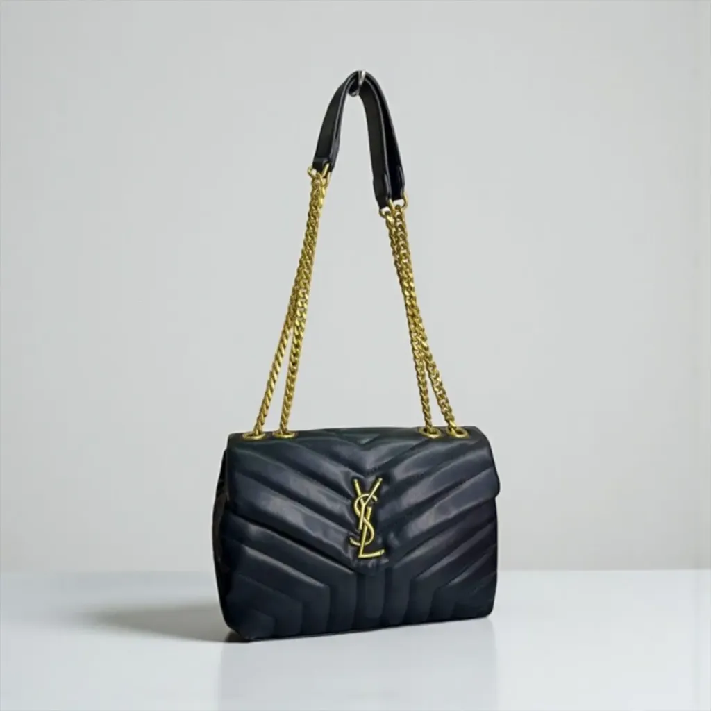 Ysl Lou Lou Medium Sling Bag (With Box) (Black)