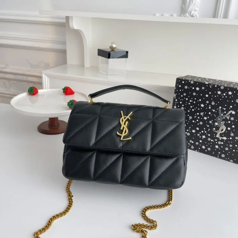 Ysl Cassandra Mattelasse Black Crossbody Bag (With Box)