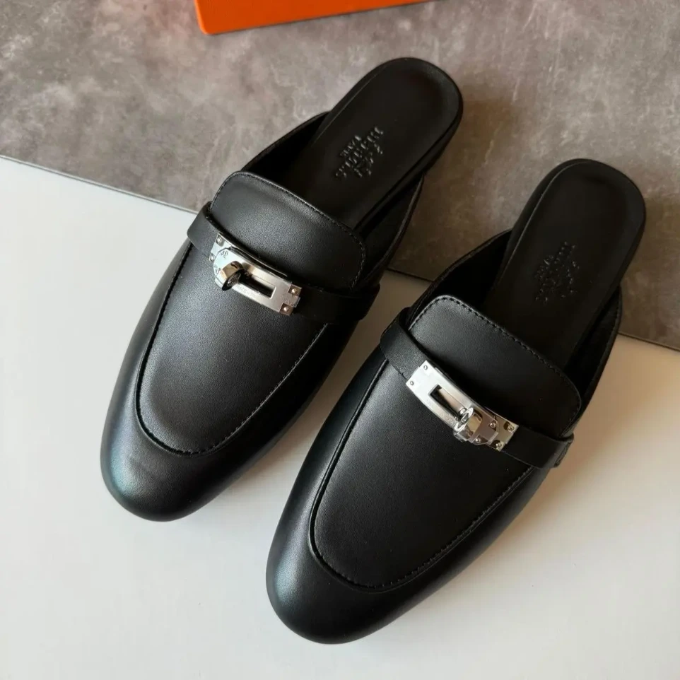 Hermes Black OG Mules (40)
