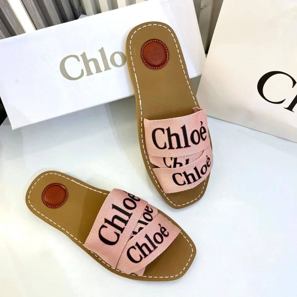 Chloe Pink Flat Slip On Sandal (40)
