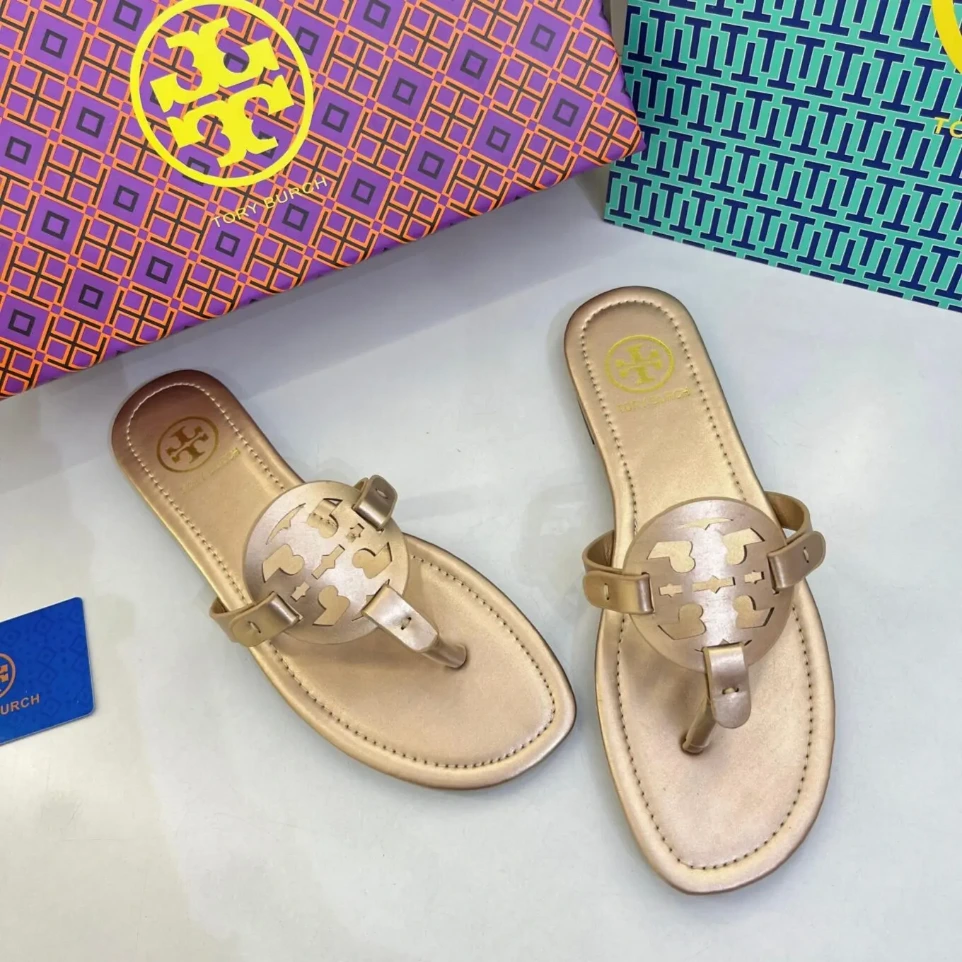 Tory Burch Miller Rosegold Slip On Flat (40)